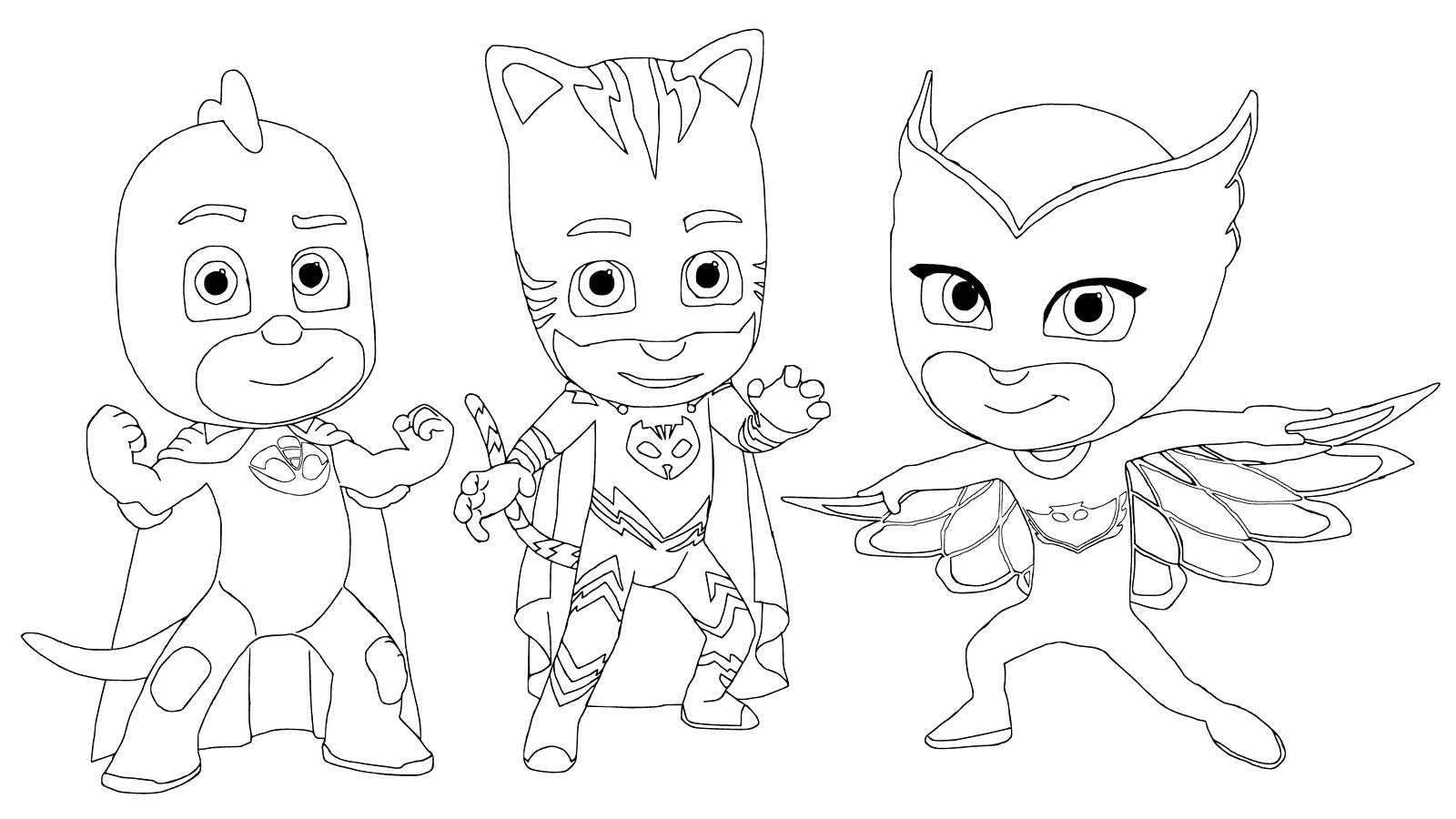 1600x900 Pj Mask Coloring Pages Just Colorings