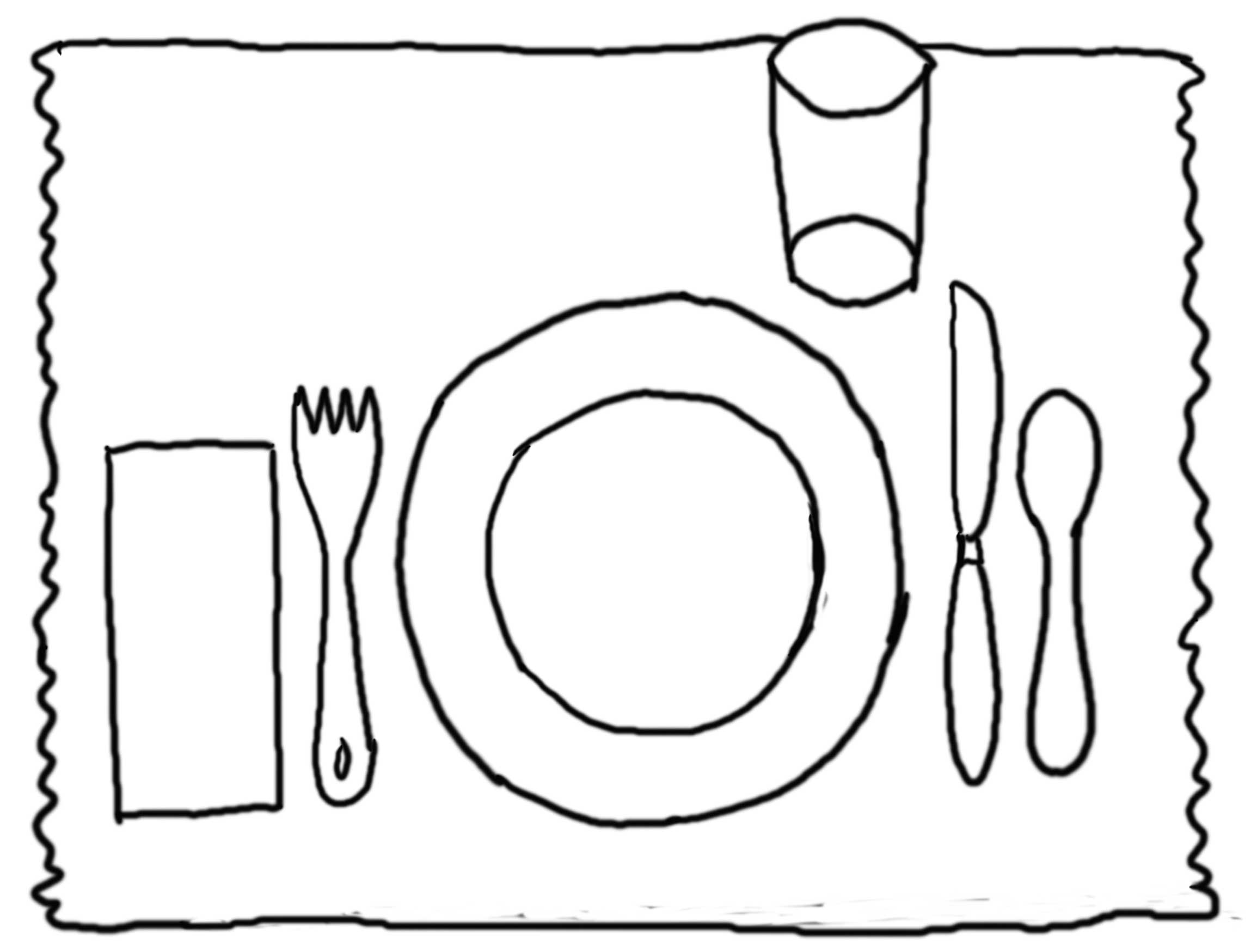 Place Setting Drawing at GetDrawings | Free download