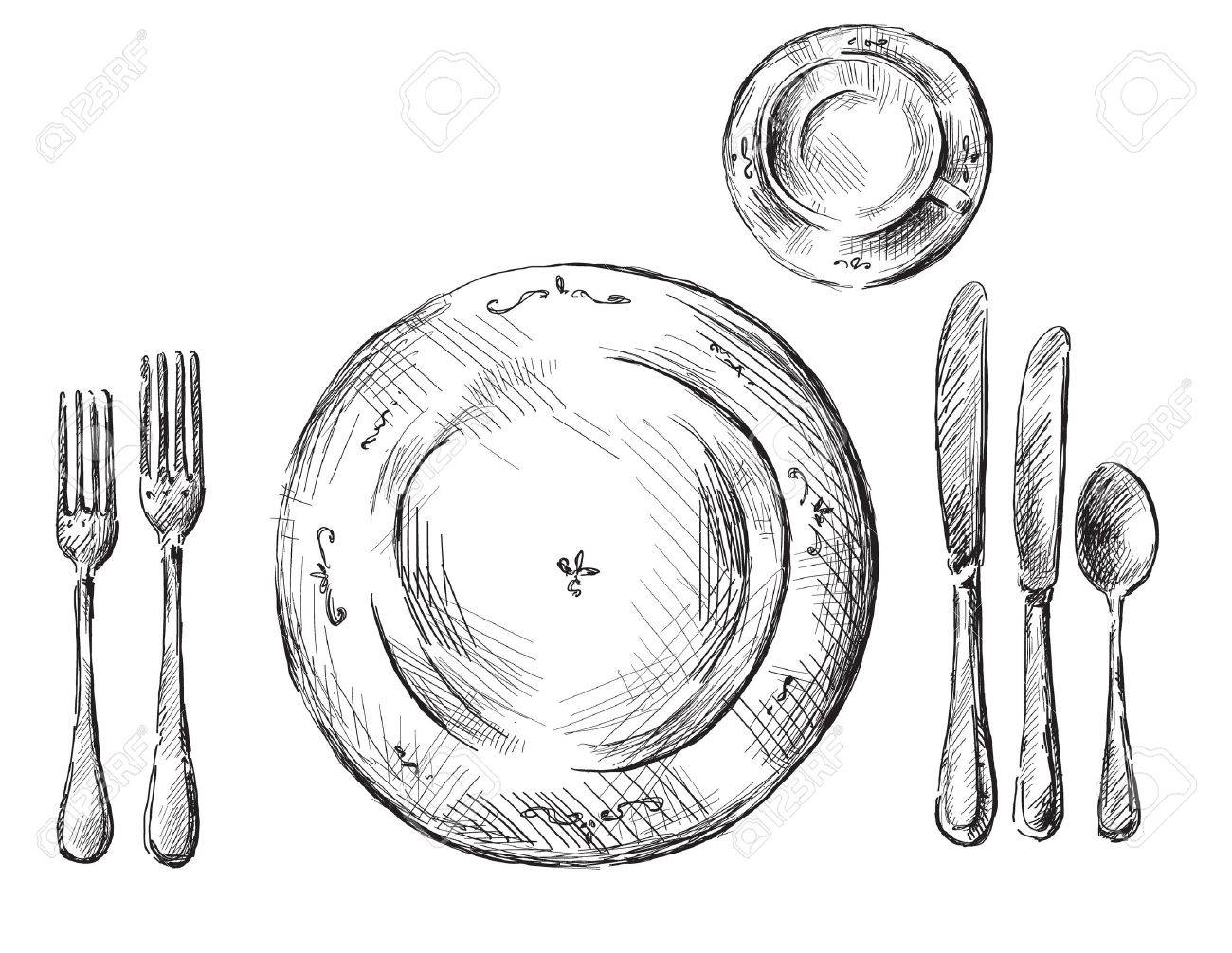 1300x1006 Table Setting Royalty Free Cliparts, Vectors, And Stock