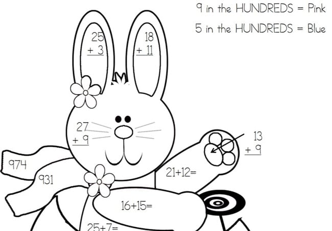 650x452 Place Value Easter Bunny Color By Code