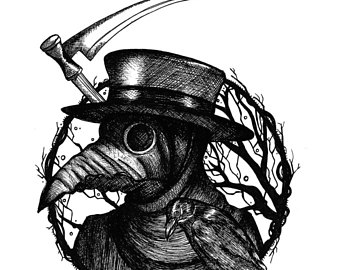 340x270 Plague Doctor Black And Red Illustration Steampunk Raven