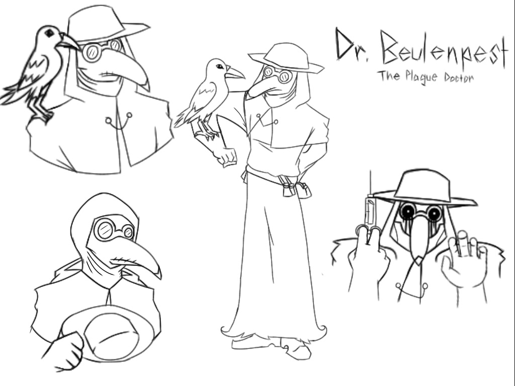 1024x768 Sketch Dr. Beulenpest The Plague Doctor By Ace Of Bros