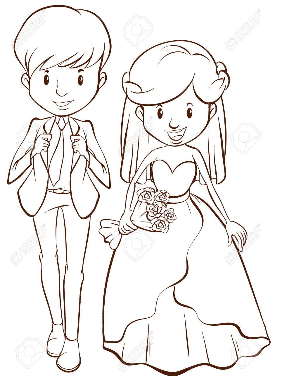 965x1300 Drawing Of A Wedding A Plain Drawing Of A Wedding On A White