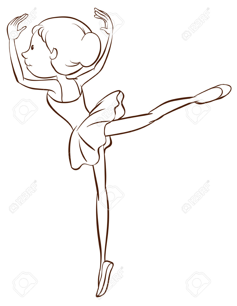1007x1300 A Plain Drawing Of A Ballet Dancer On A White Background Royalty