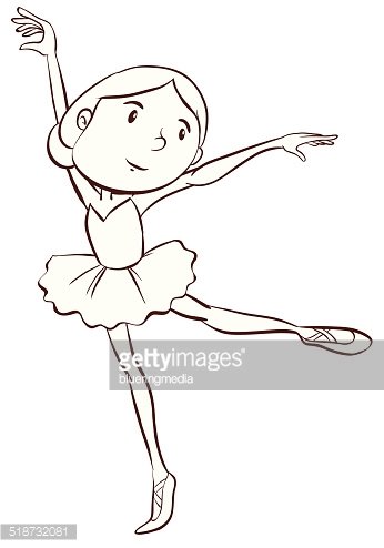 346x494 Plain Drawing Of A Ballerina Premium Clipart