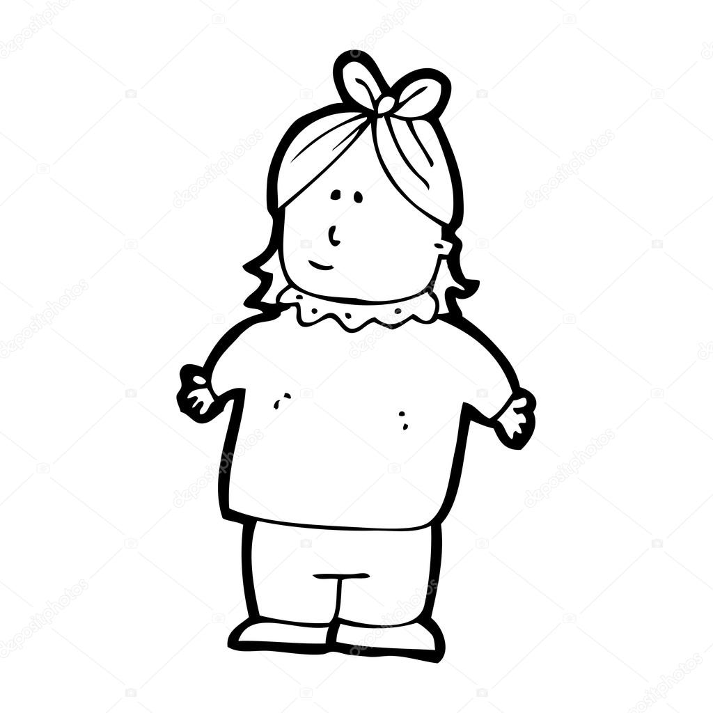 1024x1024 Plain Girl Stock Vector Lineartestpilot