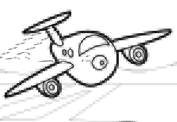 596x412 Plane, Flat, Animation, Line Art, Cartoon, Colouring Book