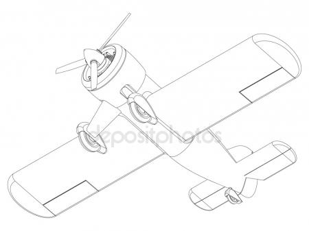450x337 Plane Drawing Stock Vector Gorbovoi81