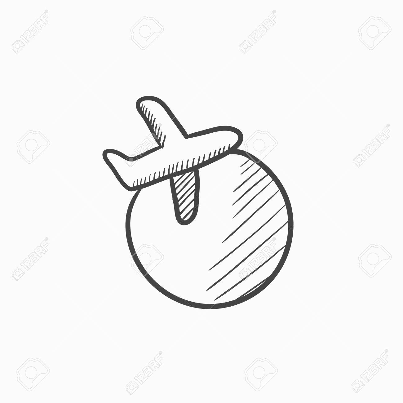 1300x1300 Travel By Plane Vector Sketch Icon Isolated On Background. Hand