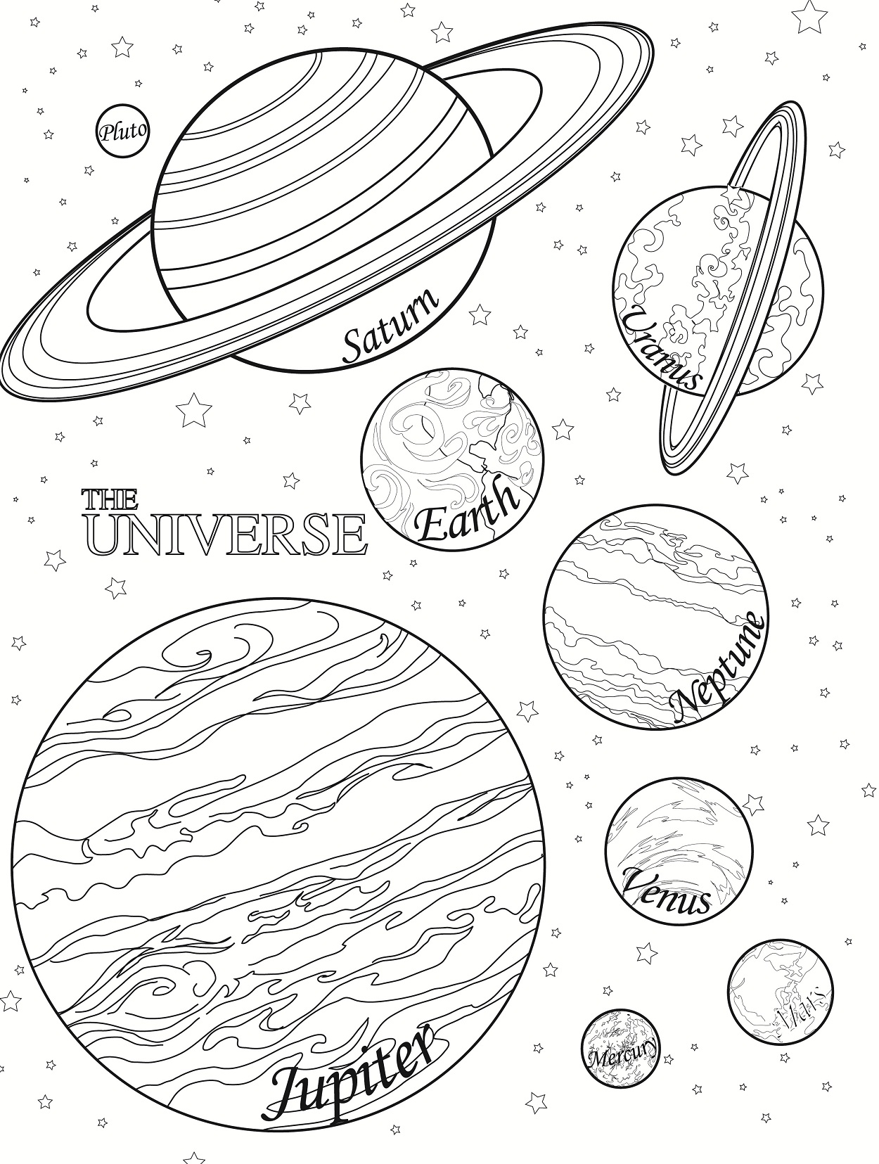 1250x1655 Planet Coloring Sheets For Pretty Print Pict Planets In Solar