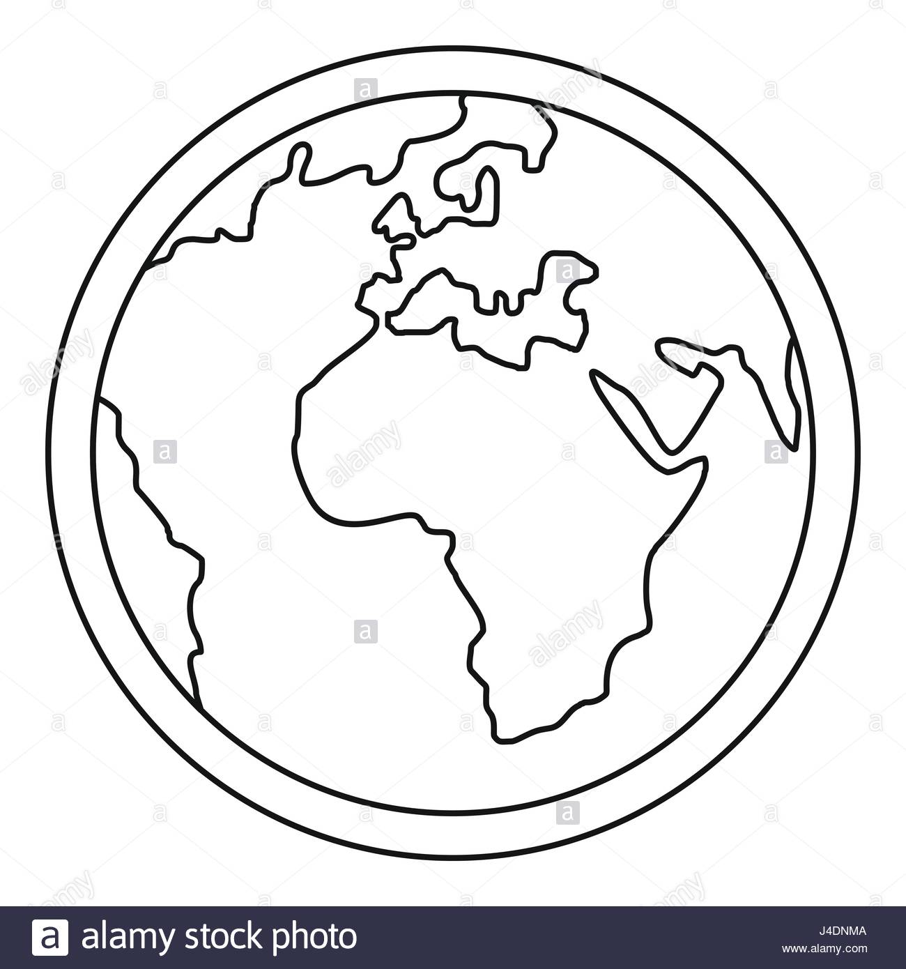 1300x1390 Planet Earth Icon, Outline Style Stock Vector Art Amp Illustration