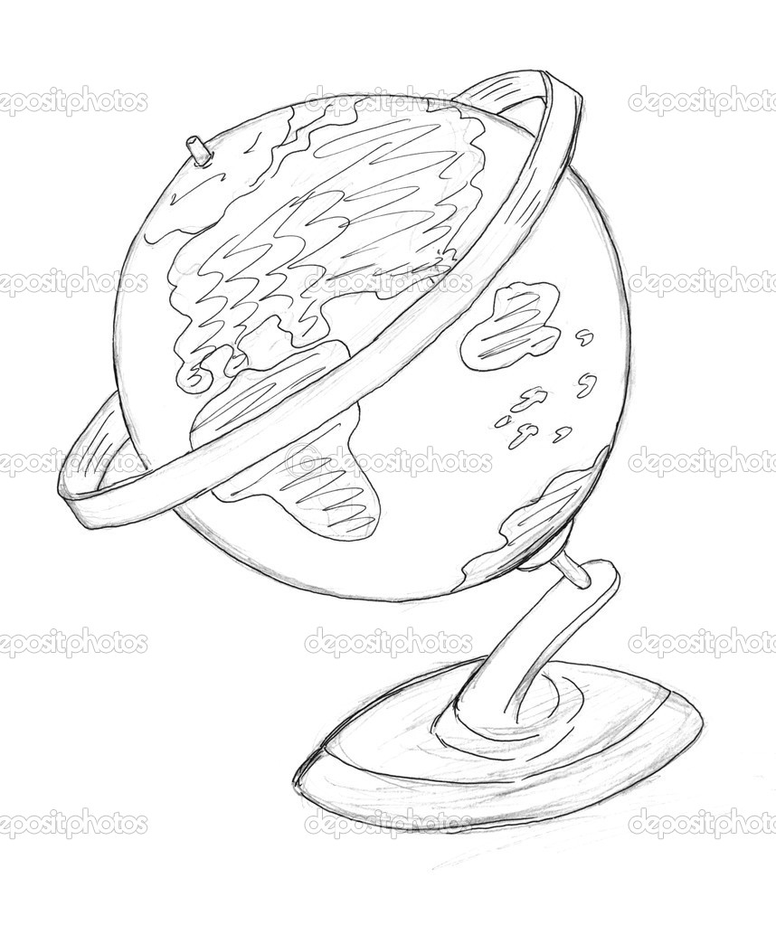 858x1023 Best Photos Of Globe Sketch Drawing