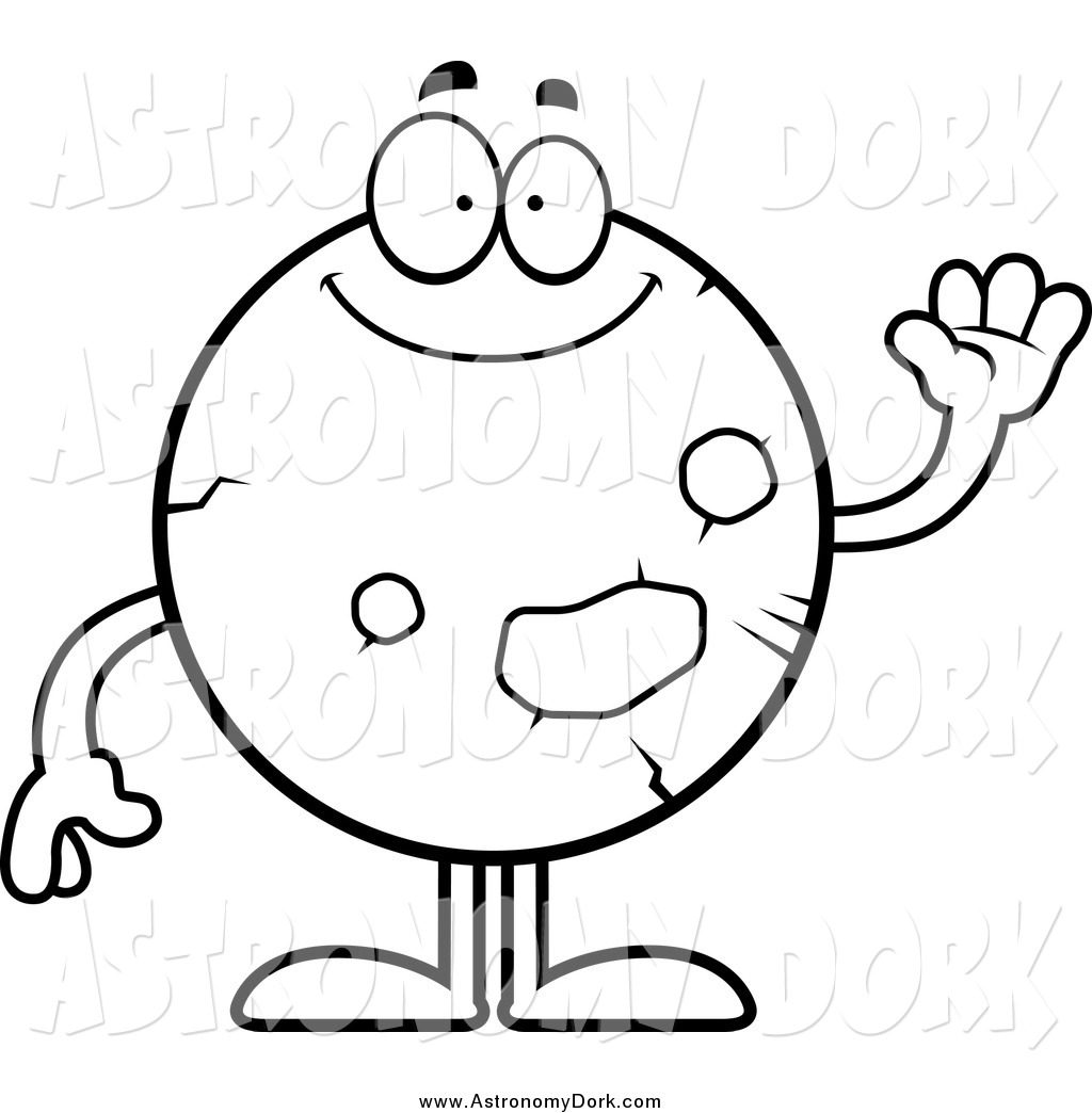 1024x1044 Clip Art Of A Black And White Friendly Waving Planet Mars By Cory