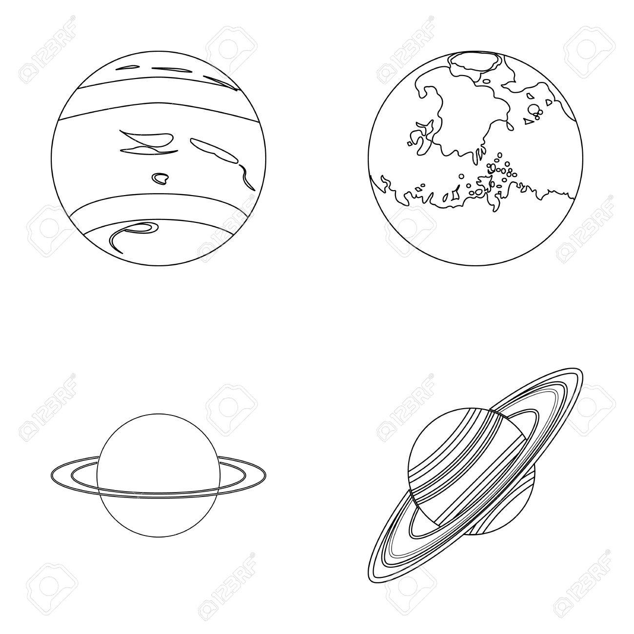 1300x1300 Neptune, Mars, Saturn, Uranus Of The Solar System. Planets Set
