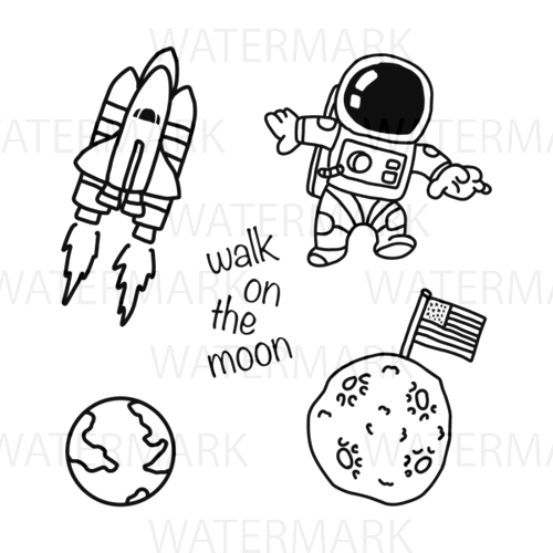 500x500 Walk On The Moon Astronaut Planet Mars Spaceship Planet Earth