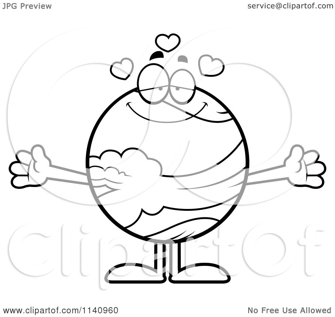 1080x1024 Cartoon Clipart Of A Black And White Loving Planet Venus