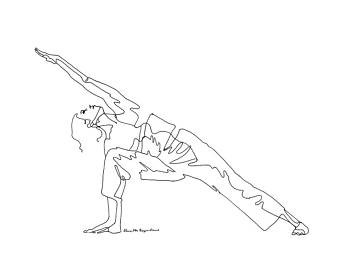 340x270 Digital Download Of Yoga Line Drawing Low Plank