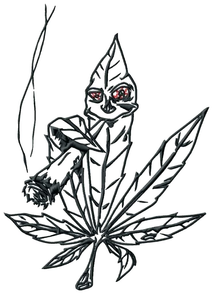 742x1024 Marijuana Coloring Pages Pot Leaf Drawing Intended For Coloring