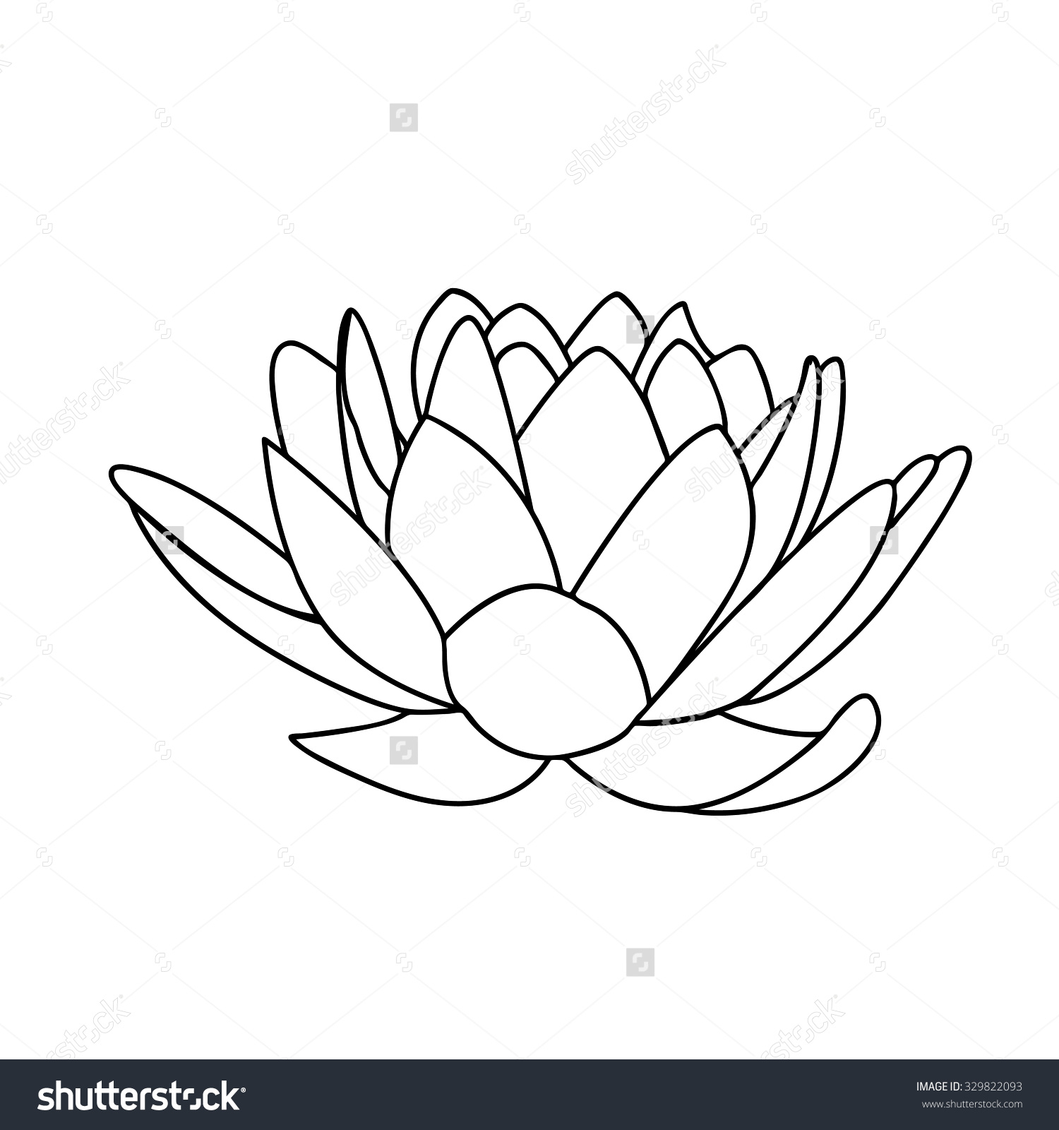 1500x1600 Lotus Flower Line Drawing Lotus Flowers Icon Black Line Drawn