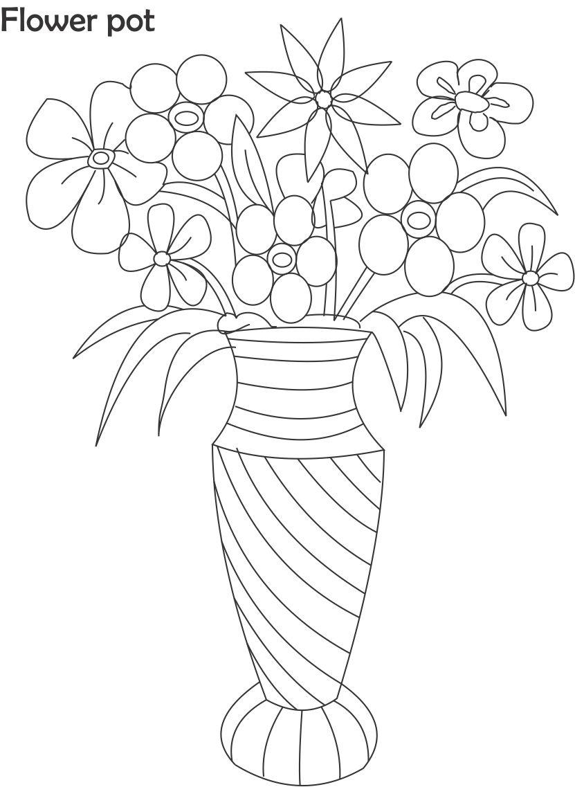 831x1137 Flower Pot Art Drawing Flower Pots And Drawing And Coloring