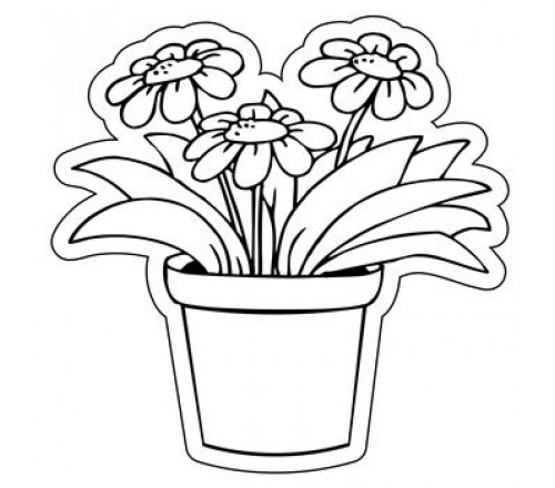 500x440 3x3 Custom Flower Pot Shaped Magnets 20 Mil