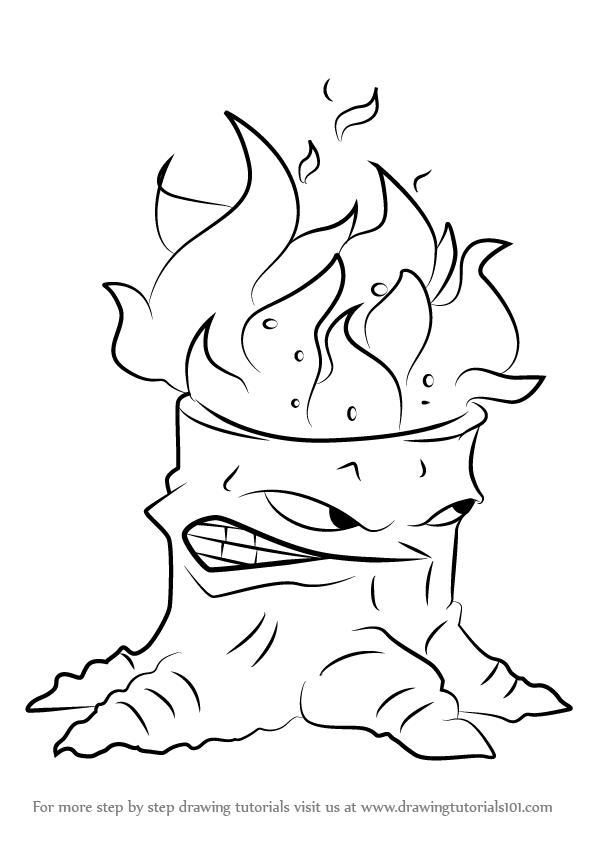 596x843 Learn How To Draw Torchwood From Plants Vs. Zombies (Plants Vs