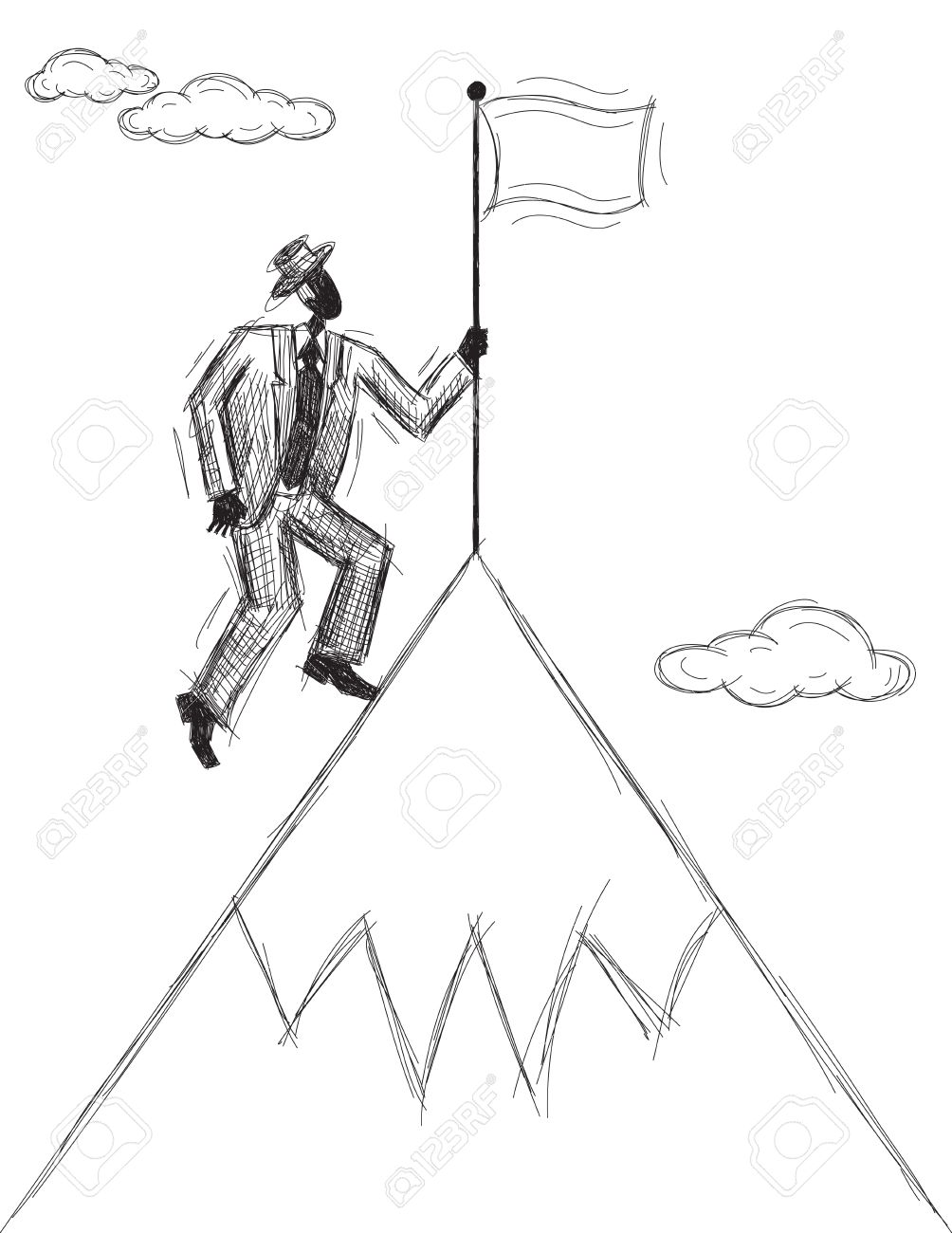 1004x1300 Planting A Flag On Mountain, A Man Planting His Flag On