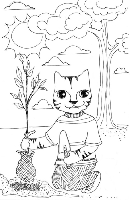 454x700 What A Cat! Planting A Tree! The Crafty Sisters