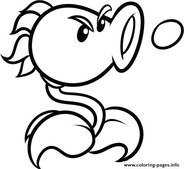 600x553 Zombie Coloring Page Angry Plant Shooting Plants Vs Zombies