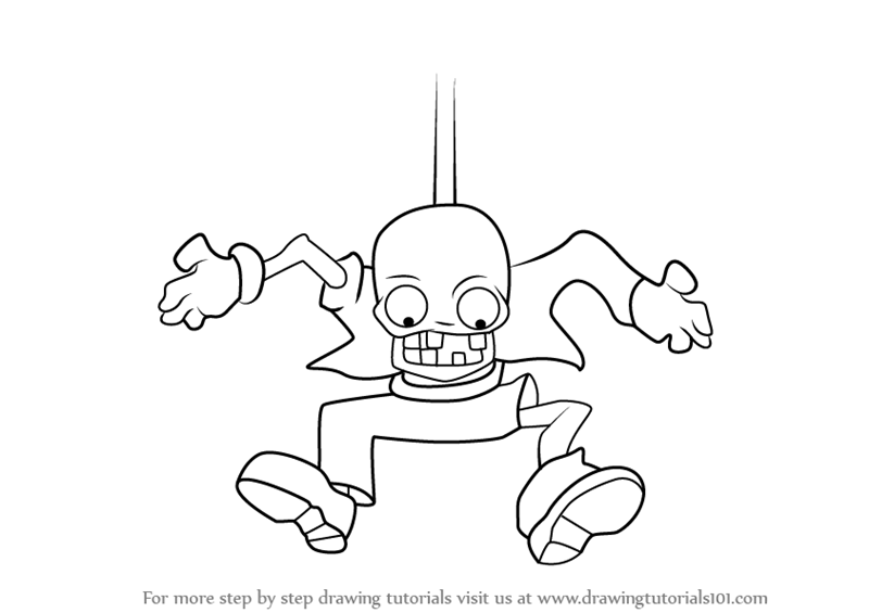 800x565 Learn How To Draw Bungee Zombie From Plants Vs. Zombies (Plants Vs