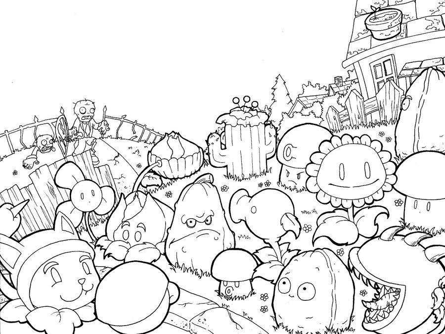 900x675 Plantes Vs Zombies Coloriage Coloring Pages Plants