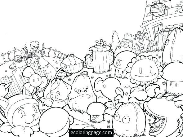 590x442 Plants Vs Zombies Coloring Pages