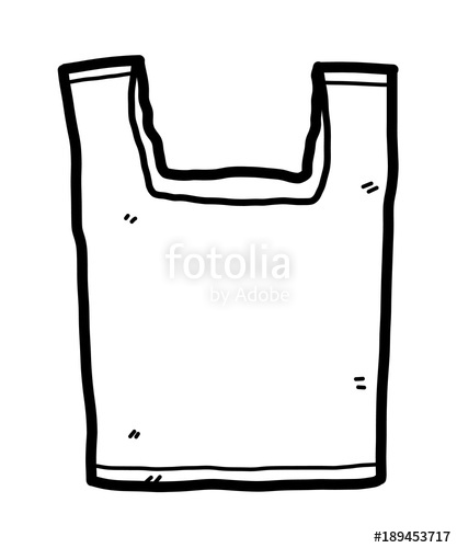 417x500 Plastic Bag Cartoon Vector And Illustration, Black And White