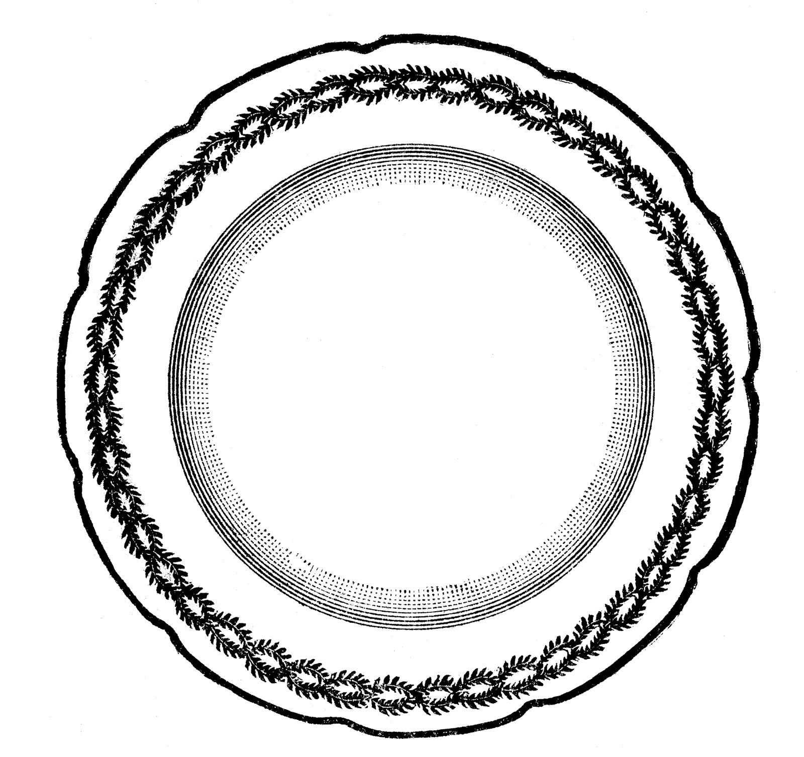 1600x1506 Plate Clipart Black And White