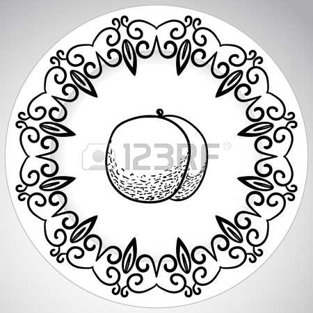 450x450 Template Plates With Various Patterns. Freehand Drawing In