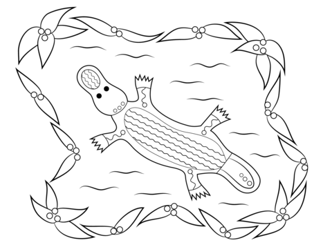 480x358 Platypus Aboriginal Art Coloring Page Free Printable Coloring Pages