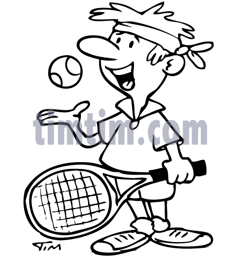 496x531 Free Drawing Of A Tennis Player Bw From The Category Sports