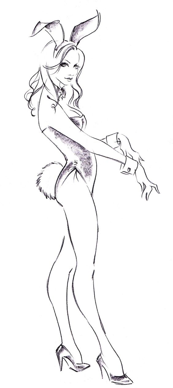 564x1260 Playboy Bunny Sketch Playboy Bunnies Playboy Bunny