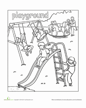 301x378 Playground Coloring Pages Coloring Page For Kids
