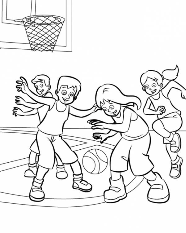 600x752 Playing Basketball Coloring Page Printable Coloring Pages