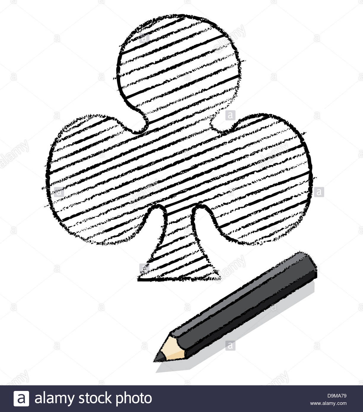 1224x1390 Ace Of Clubs Playing Card Icon Drawn By A Black Pencil With Shadow