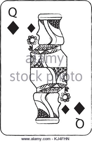 300x462 Queen Of Diamonds Playing Card Stock Photo, Royalty Free Image