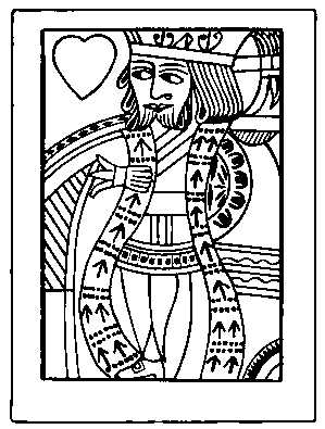 299x395 Line Drawing Of A Vintage Queen Playing Card