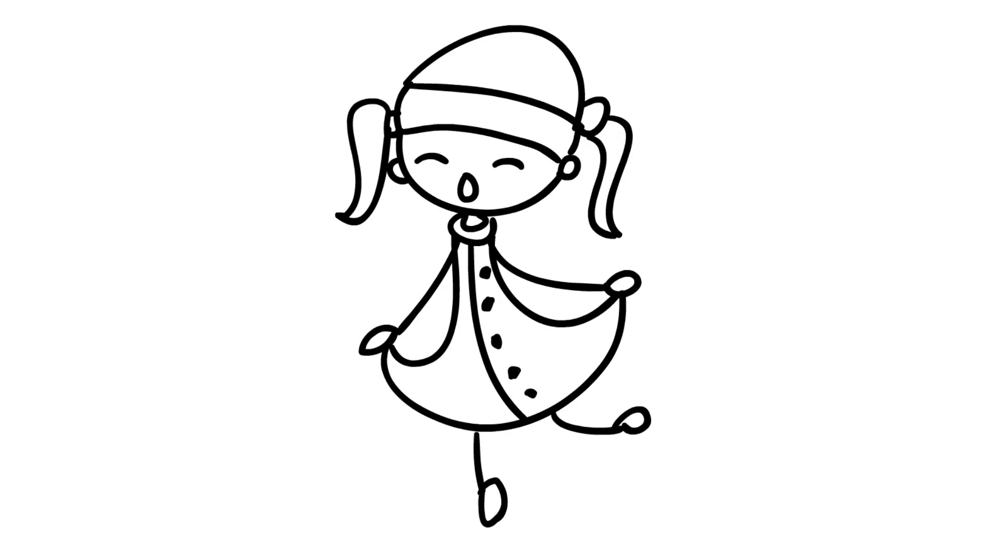 1920x1080 Christmas Kids Playing Line Drawing Illustration Animation