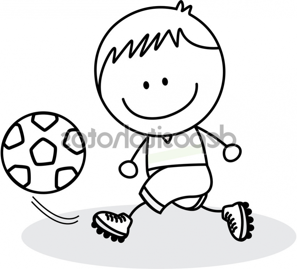 1024x926 Boy Playing Football Sketch A Drawn Picture Of A Boy Playing