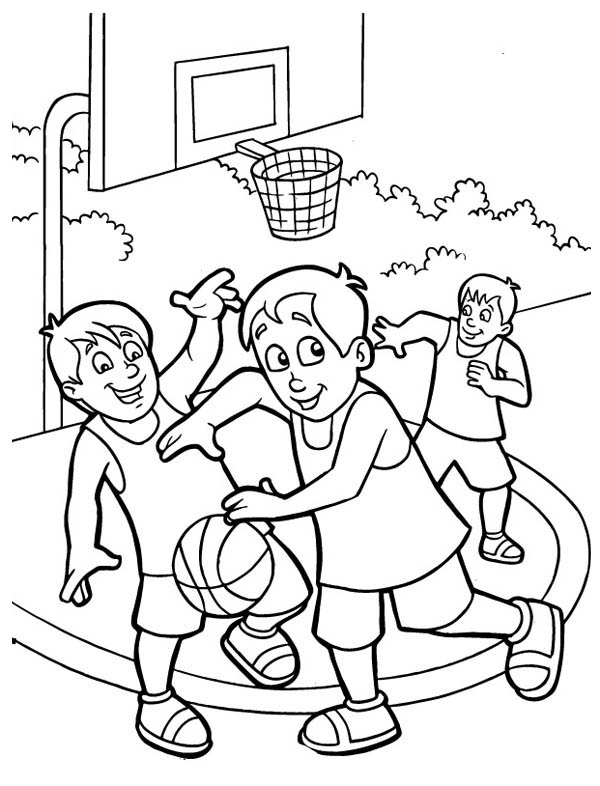 600x786 Children Playing Coloring Pages Free Download