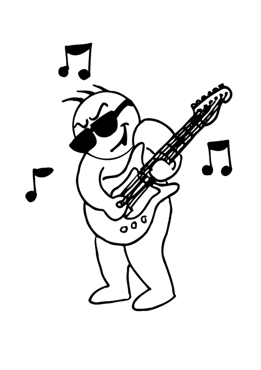 531x750 Coloring Page Playing Guitar
