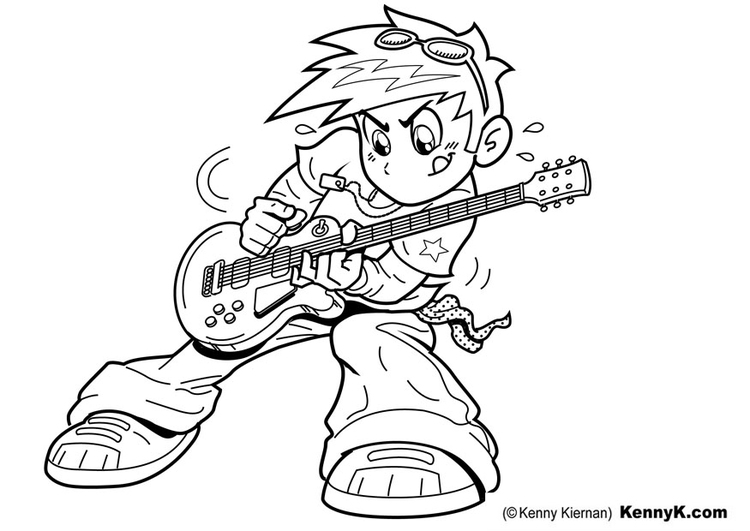 750x531 Coloring Page To Play Guitar