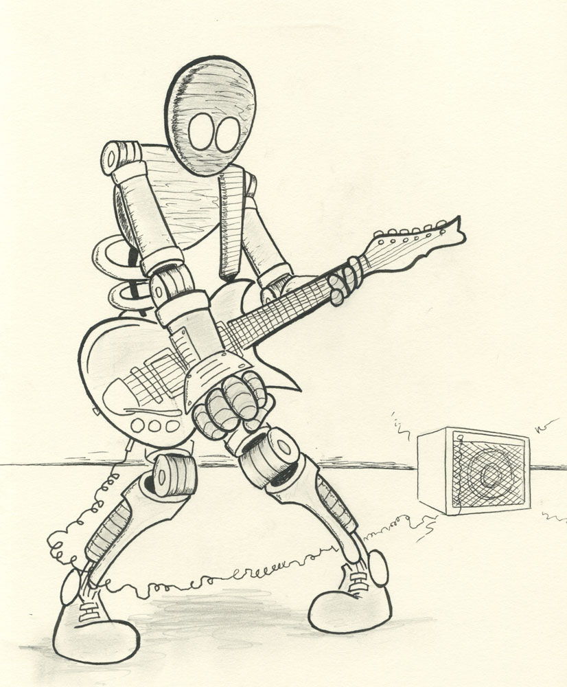 826x1000 Guitar Playing Robots Evolution Of A Theme