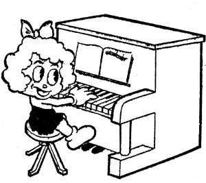 300x267 Playing Piano Clipart Black And White